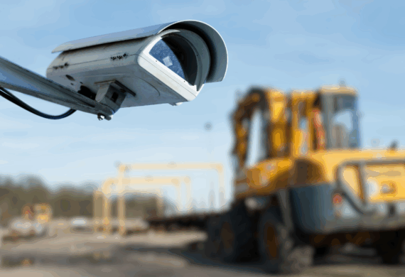 security camera at a development site