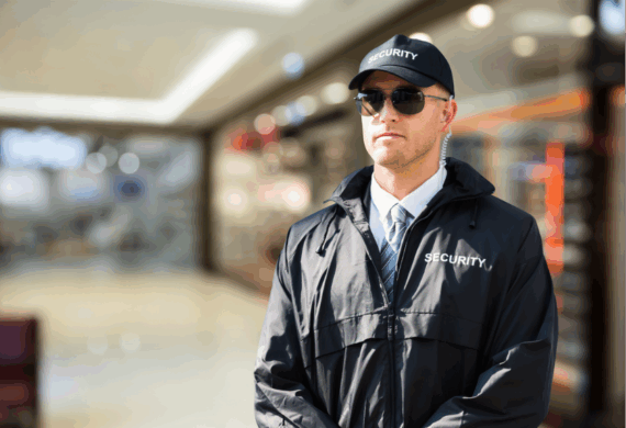 security guard in a shopping center