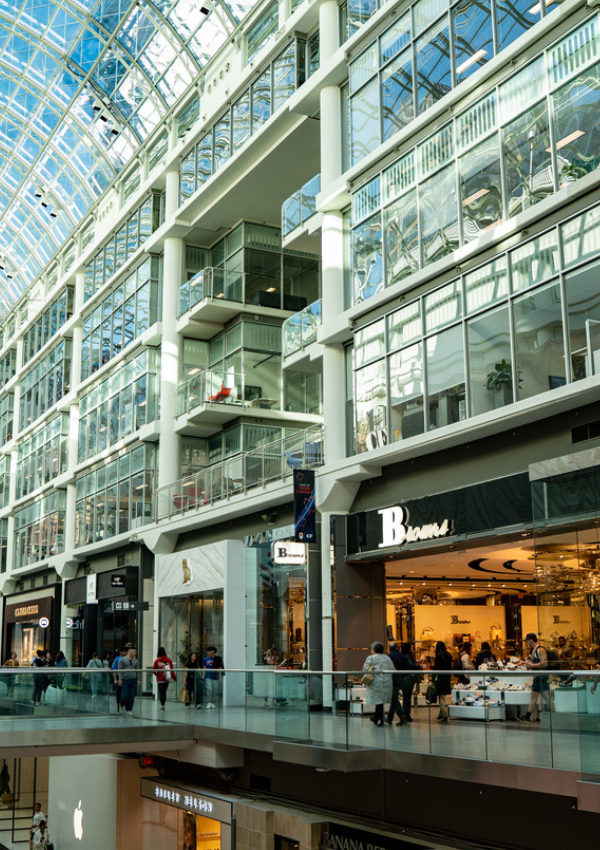 Canadian mall with glass ceiling